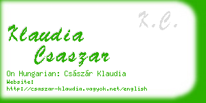klaudia csaszar business card