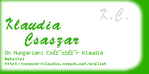 klaudia csaszar business card